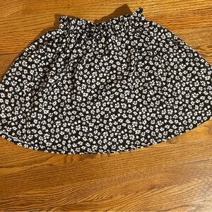 SHEIN Black and White Floral Skater Skirt